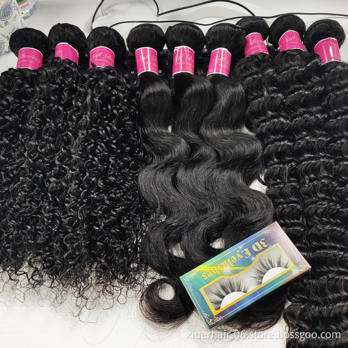 Curlly Cuticul Virgin Human Hair 32Inch 50Inch 3 Bundles Lace Frontal Color Brazilian Hair Bundles For Straight Hair